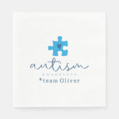 autism awareness blue puzzle piece #team name スタンダードランチョンナプキン (正面)