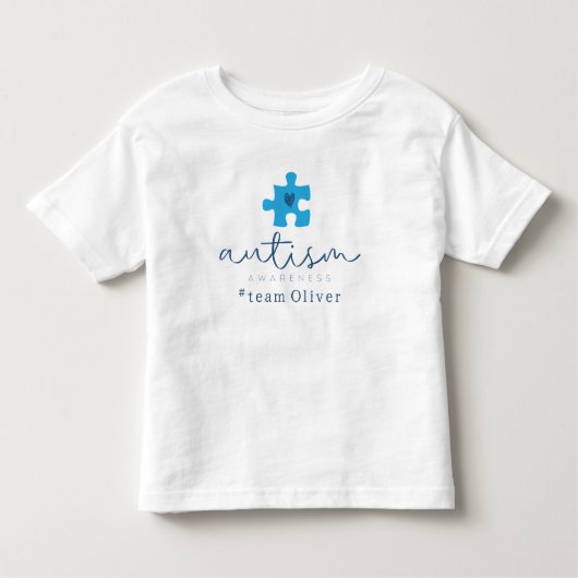 autism awareness blue puzzle piece #team name  トドラーTシャツ (正面)