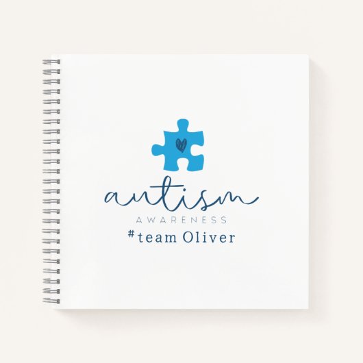 autism awareness blue puzzle piece #team name  ノートブック (正面)