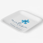 autism awareness blue puzzle piece #team name  ペーパープレート (傾斜あり)