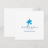 autism awareness blue puzzle piece #team name 招待状 (正面/裏面)