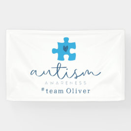 autism awareness blue puzzle piece #team name  横断幕