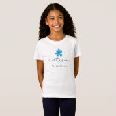 autism awareness blue puzzle piece #team name  tシャツ (正面フル)