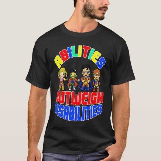 Autism Awareness Boy Abilities Outweigh Disabiliti Tシャツ (正面)
