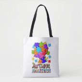 Autism Awareness Boy Puzzle Tote Bag トートバッグ (正面)