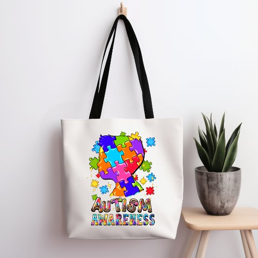 Autism Awareness Boy Puzzle Tote Bag トートバッグ