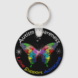 Autism Awareness Butterfly キーホルダー