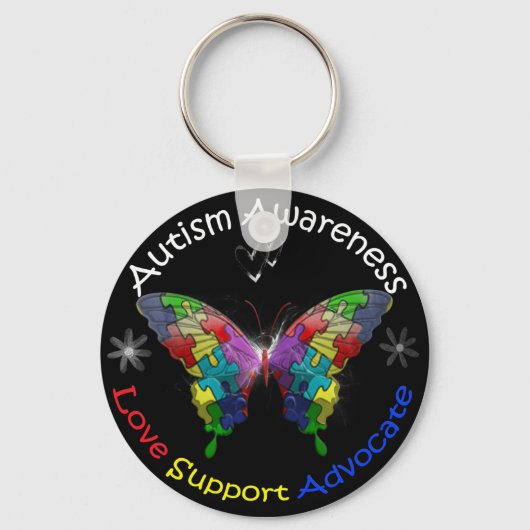 Autism Awareness Butterfly キーホルダー (正面)