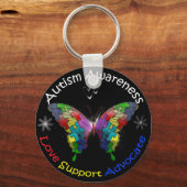 Autism Awareness Butterfly キーホルダー (正面)