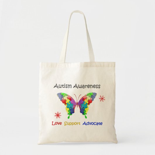 Autism Awareness Butterfly トートバッグ (正面)