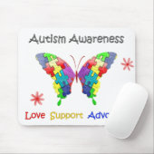 Autism Awareness Butterfly マウスパッド (マウス)
