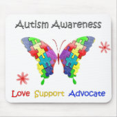 Autism Awareness Butterfly マウスパッド (正面)