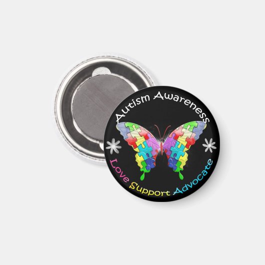 Autism Awareness Butterfly マグネット (正面/裏面)