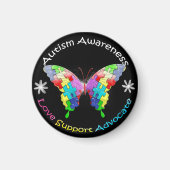 Autism Awareness Butterfly マグネット (正面)