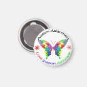 Autism Awareness Butterfly マグネット (正面/裏面)