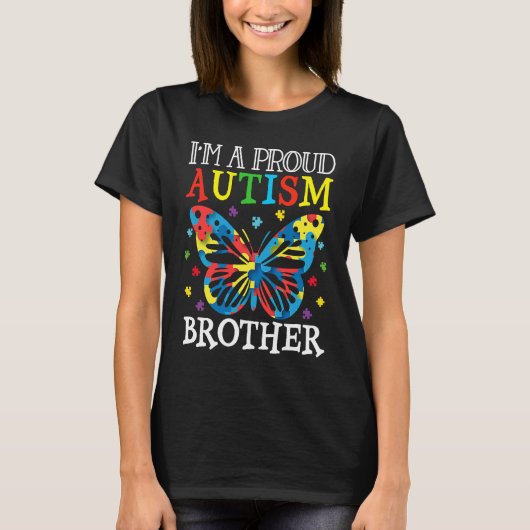 Autism Awareness Butterfly I'm a Proud Autism Brot Tシャツ (正面)