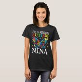 Autism Awareness Butterfly I'm a Proud Autism Nina Tシャツ (正面フル)