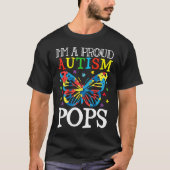 Autism Awareness Butterfly I'm a Proud Autism Pops Tシャツ (正面)