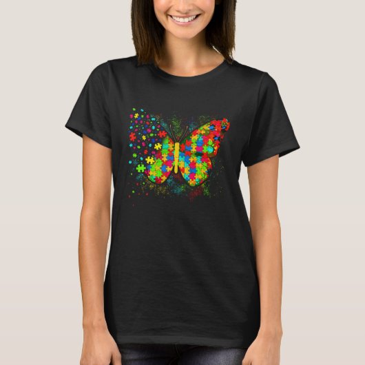 Autism Awareness Butterfly Men Women Kids Autism A Tシャツ (正面)