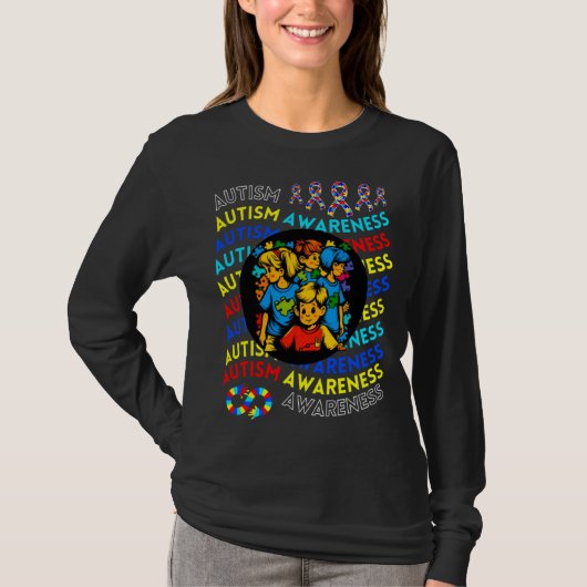 Autism Awareness Children For Teacher Autism Moms Tシャツ (正面)