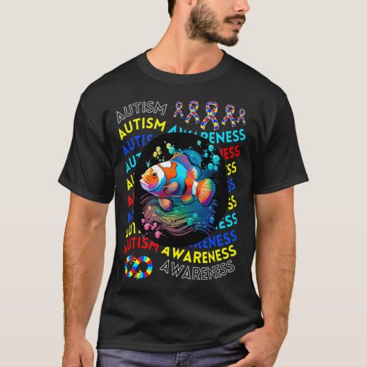 Autism Awareness Clown Fish For Teacher Autism Mom Tシャツ (正面)