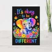 Autism Awareness Cute Elephant Animal Its Ok To Be カード (正面)