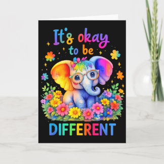 Autism Awareness Cute Elephant Animal Its Ok To Be カード