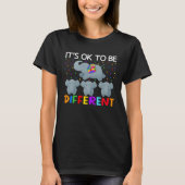autism awareness cute elephant ok different autist tシャツ (正面)