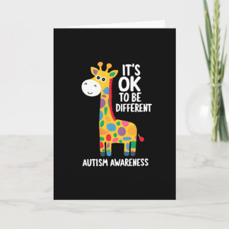 Autism Awareness Cute Giraffe Animal Its Ok To Be  カード