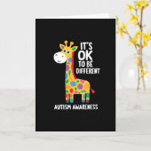 Autism Awareness Cute Giraffe Animal Its Ok To Be  カード (黄色い花)