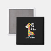 Autism Awareness Cute Giraffe Animal Its Ok To Be  マグネット (正面/裏面)