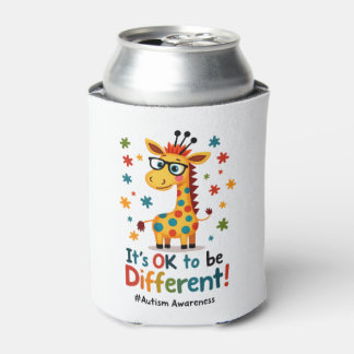 Autism Awareness Cute Giraffe Animal Its Ok To Be  缶クーラー