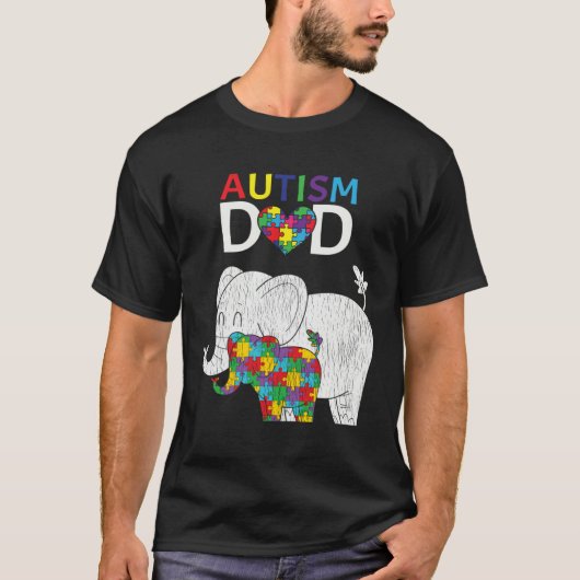 Autism Awareness Dad Father Autistic Kid Awareness Tシャツ (正面)