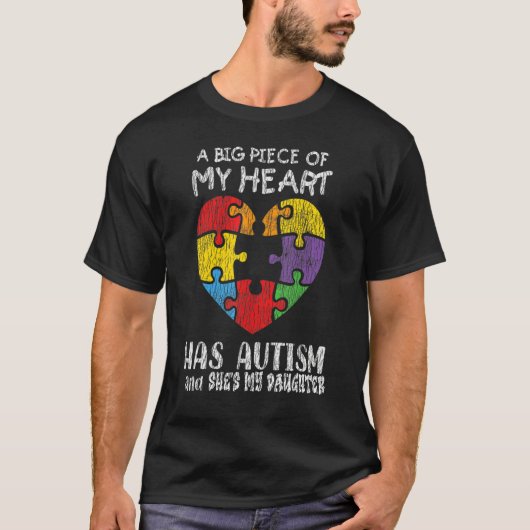 Autism Awareness  Dad Mom Daughter Autistic Kids A Tシャツ (正面)