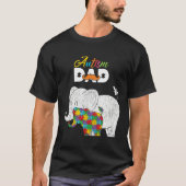 Autism Awareness Dad Proud Autistic Son Daughter E Tシャツ (正面)