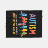Autism Awareness Different Angle Neurodiversity De フリースブランケット (正面(横))