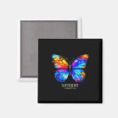 Autism Awareness Different Is Beautiful Butterfly  マグネット (正面/裏面)