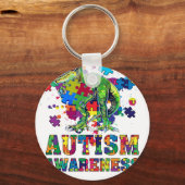 autism awareness dinosau キーホルダー (正面)