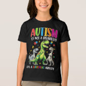 Autism Awareness Dinosaur Different Ability トライブレンドＴシャツ (正面)