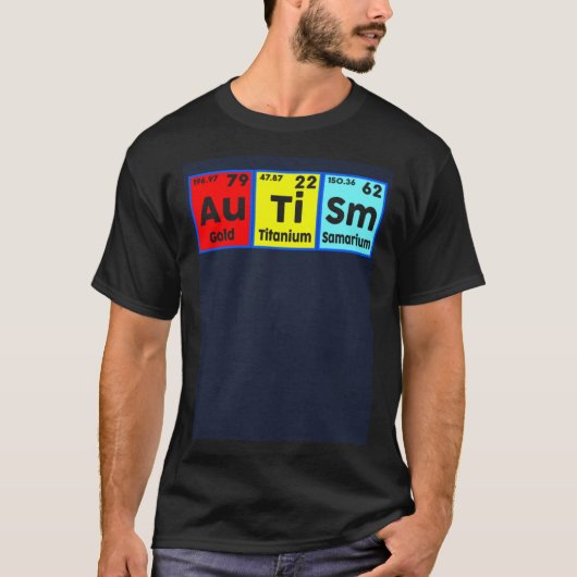 Autism Awareness Elements Periodic Table Women Men Tシャツ (正面)