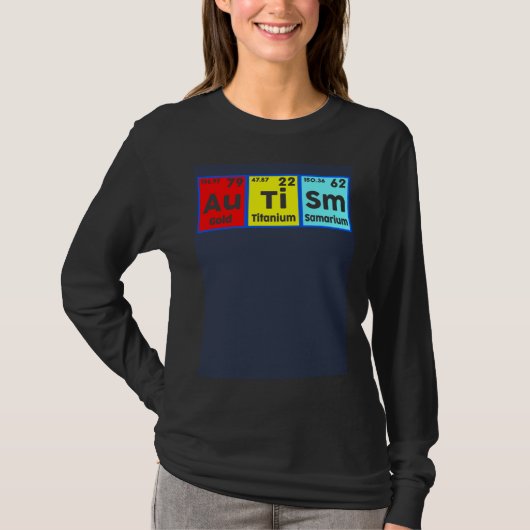 Autism Awareness Elements Periodic Table Women Men Tシャツ (正面)