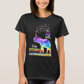 Autism Awareness Elephant Butterfly Its Ok To Be D Tシャツ (正面)