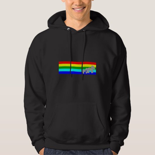 Autism Awareness Elephant Walk Multicolor Stripe パーカ (正面)