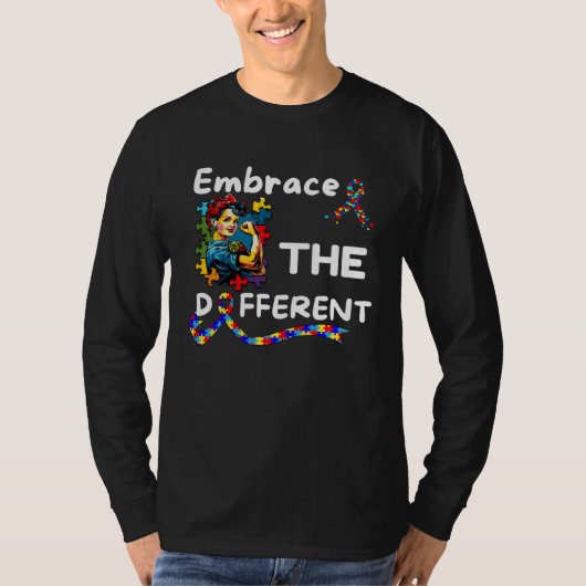 Autism Awareness Embrace Different Unmasking Autis Tシャツ (正面)