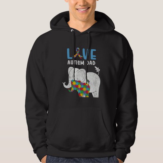 Autism Awareness Father Love Proud Autism Daughter パーカ (正面)