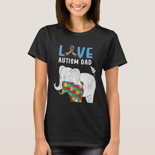 Autism Awareness Father Love Proud Autism Daughter Tシャツ (正面)