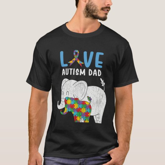 Autism Awareness Father Love Proud Autism Daughter Tシャツ (正面)