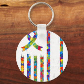 Autism Awareness Flagpuzzle Autisticsupport Autism キーホルダー (正面)