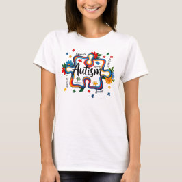 Autism Awareness Floral Puzzle Piece Dignity Inclu Tシャツ