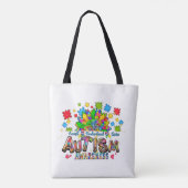 Autism Awareness Flower Tote Bag トートバッグ (裏面)